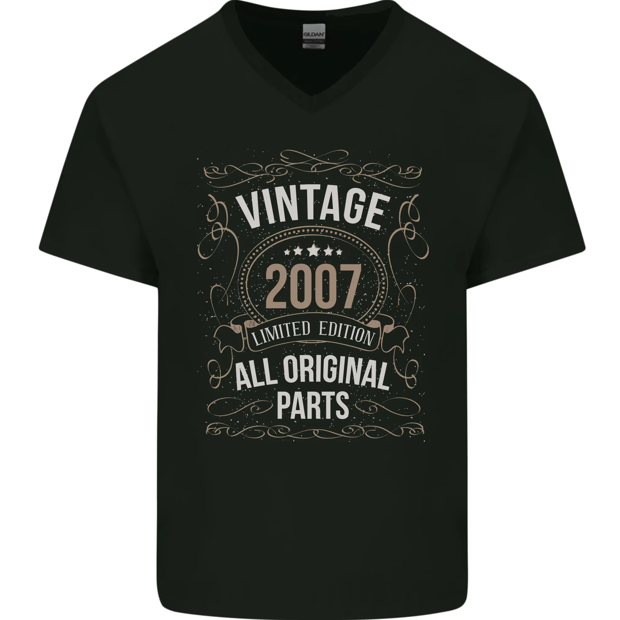 17th Birthday Limited Edition 2007 Mens V-Neck Cotton T-Shirt