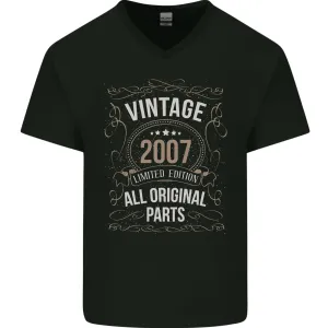 17th Birthday Limited Edition 2007 Mens V-Neck Cotton T-Shirt
