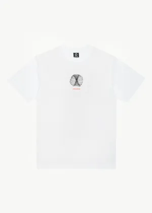 AFENDS Mens Agenda - Retro Graphic T-Shirt - White