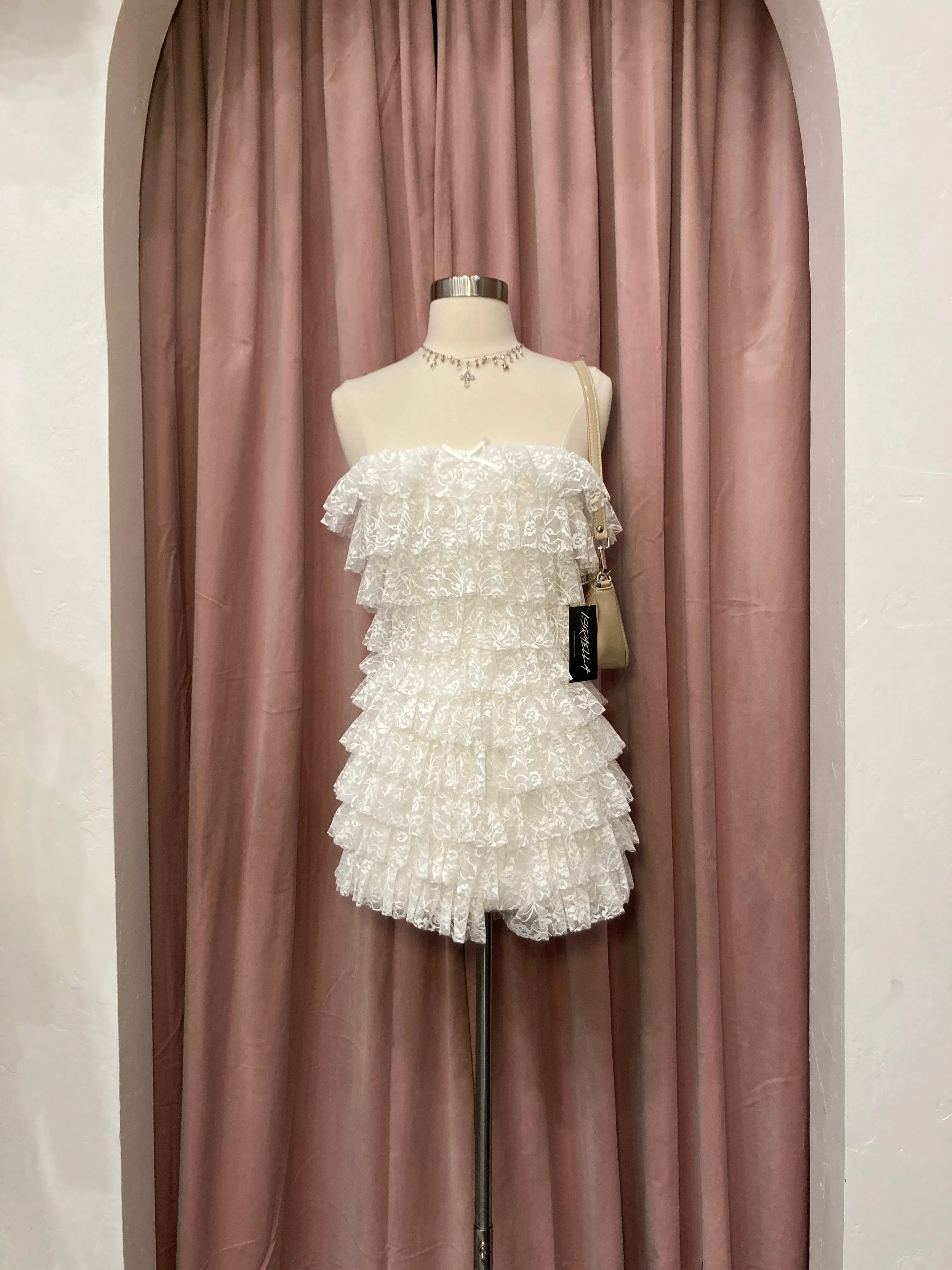 Anaya Lace Tube Romper (White)