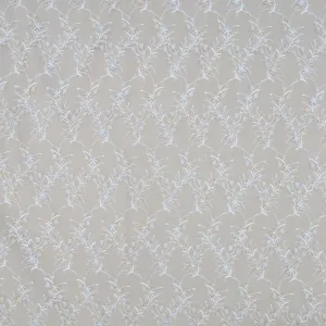 Beige Tulle with Silver and Champagne 3D Floral Design Embroidered Fabric