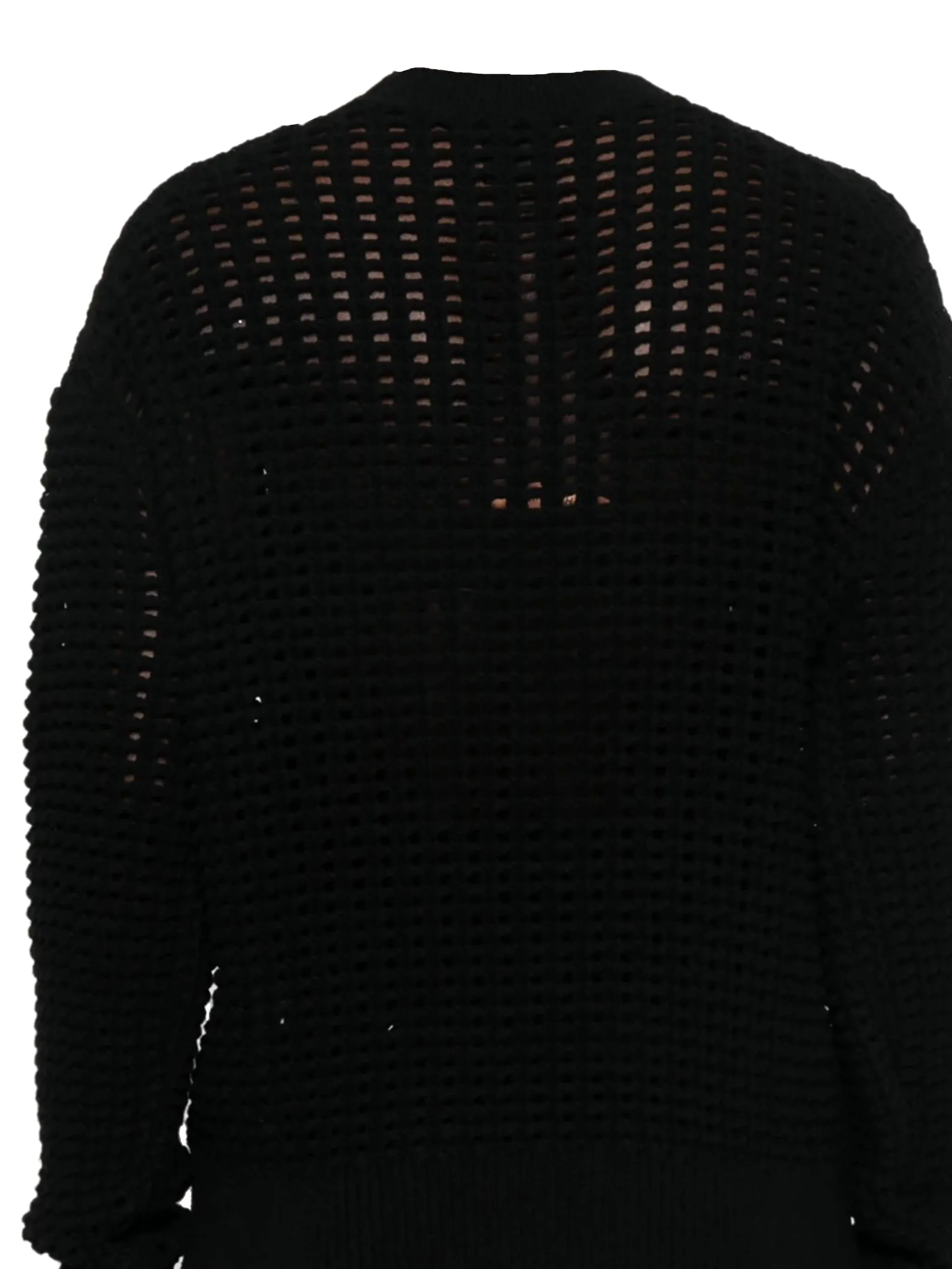 Black Wool and Cashmere Open Knit Sweater