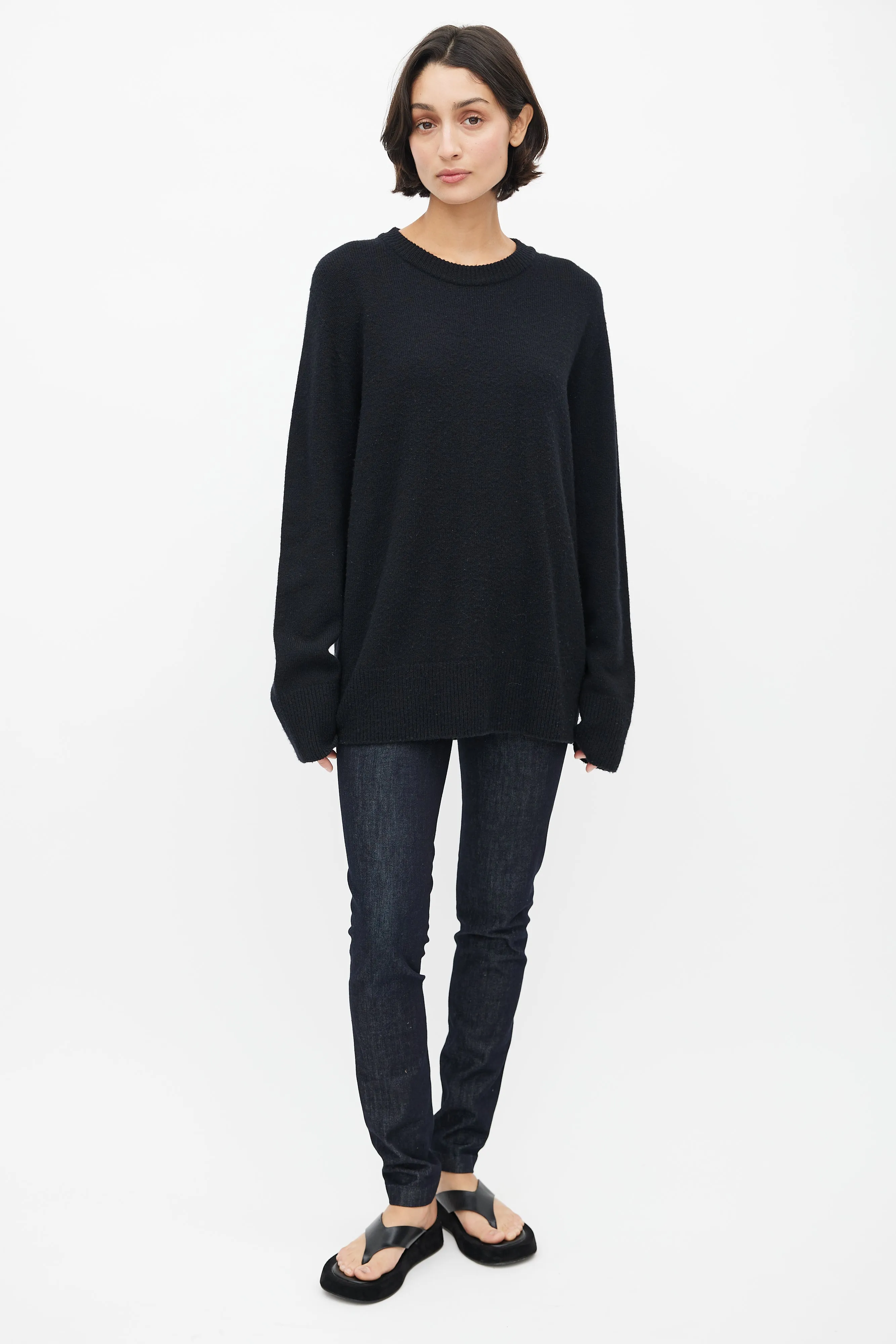 Black Wool Knit Sweater