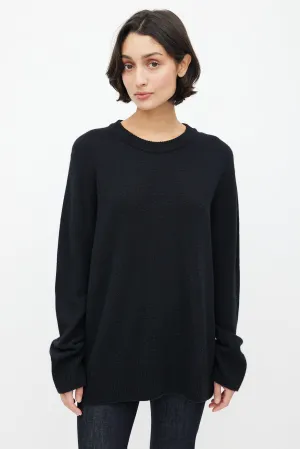 Black Wool Knit Sweater