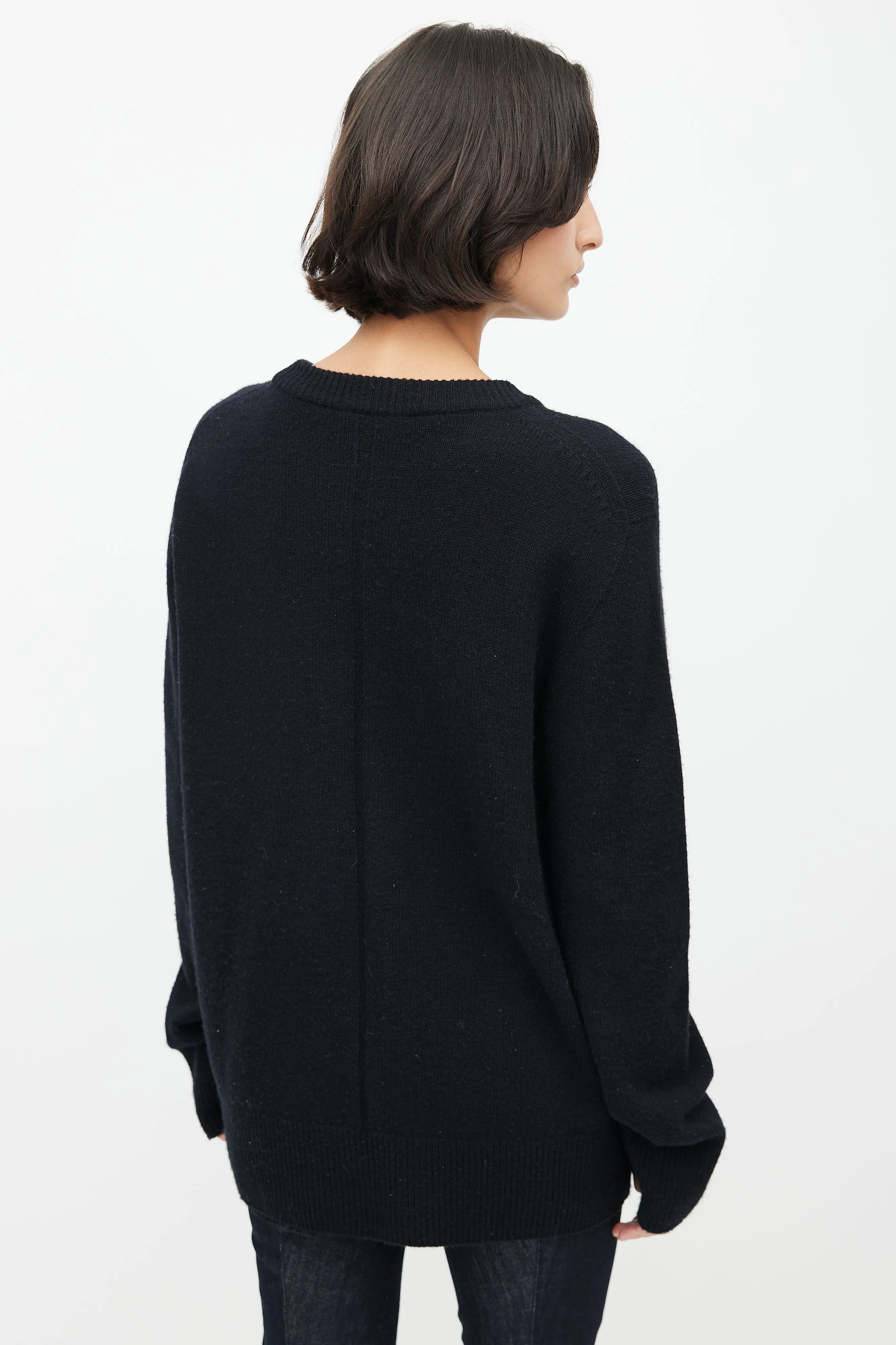 Black Wool Knit Sweater