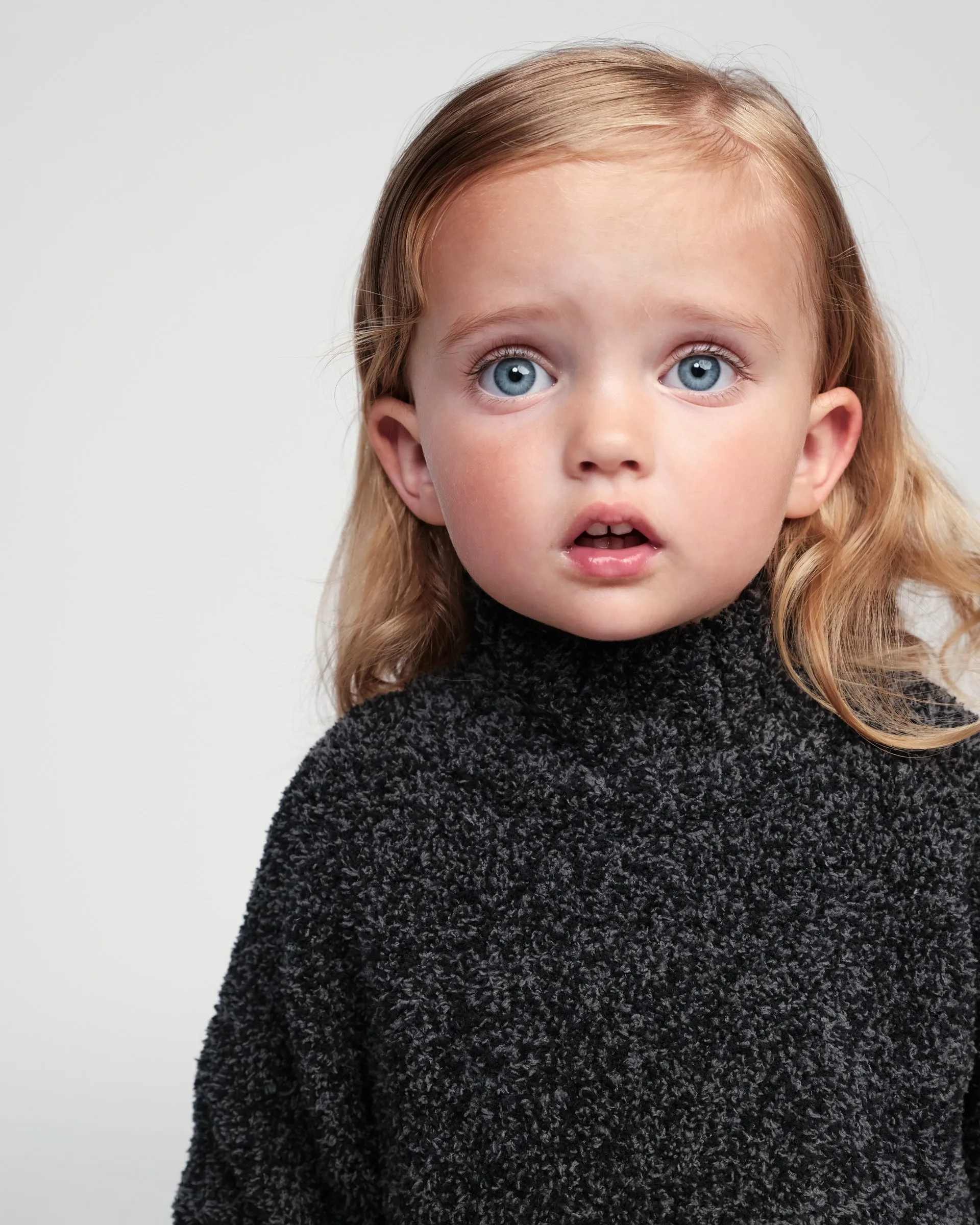 Boxy Mock Neck Sweater - Fuzzy