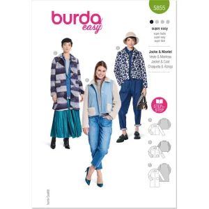 Burda Style Pattern 5855 Misses' Jacket & Coat B5855