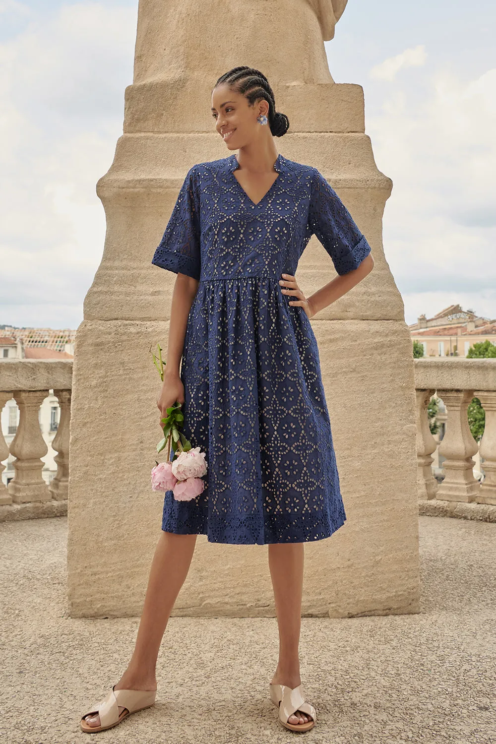 Cotton Broderie Shift Dress