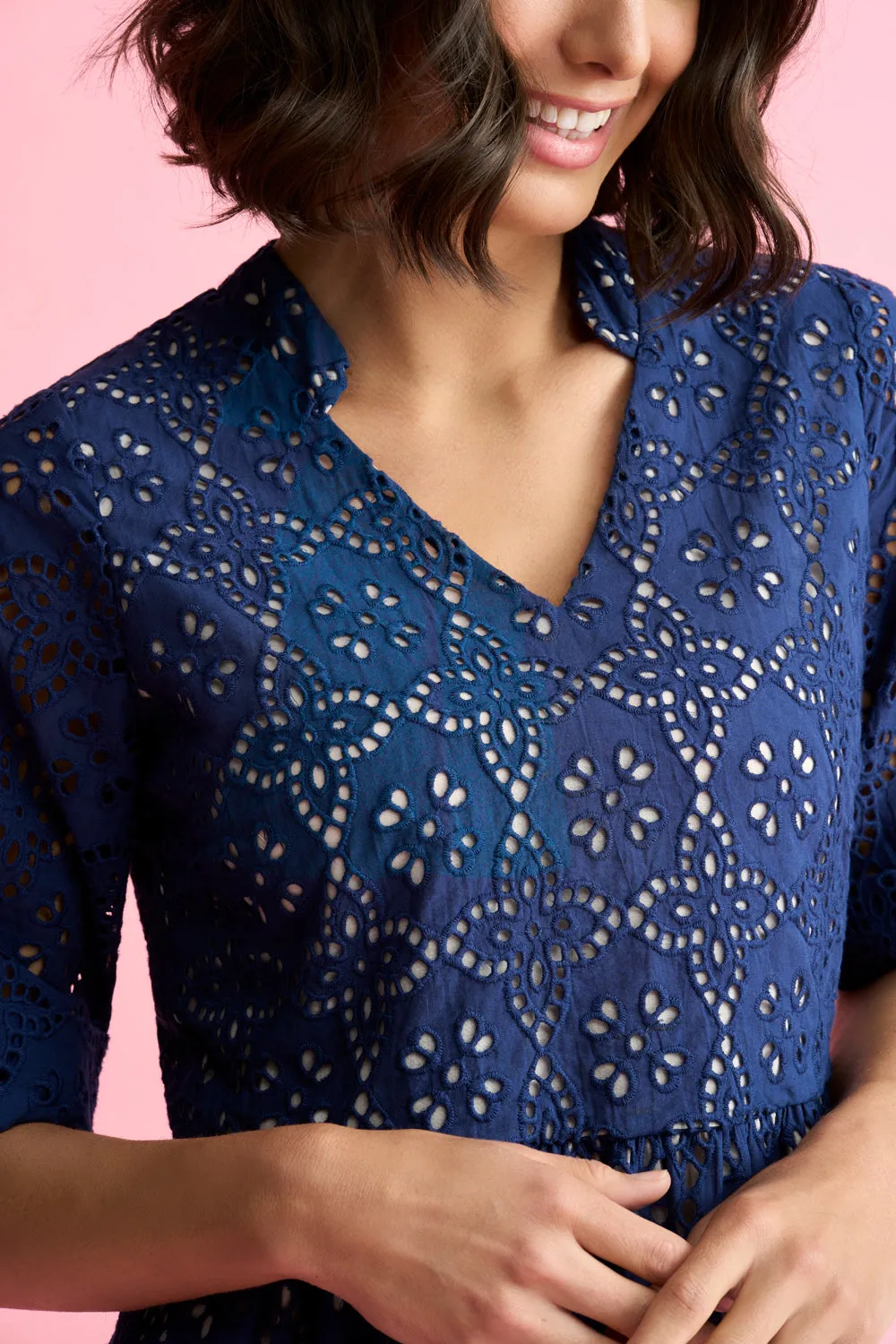 Cotton Broderie Shift Dress