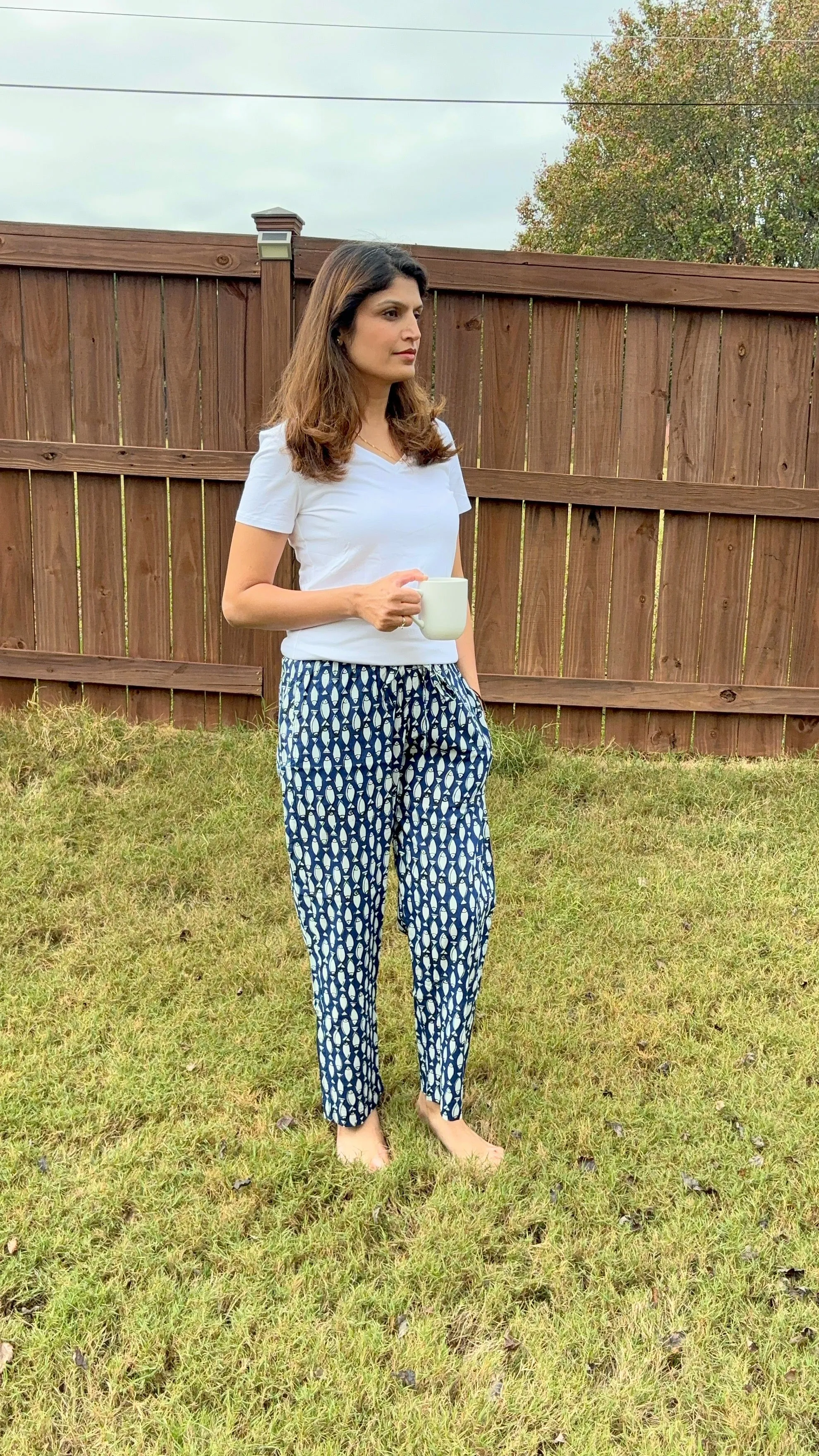 Cotton Pajama Pants Women - Midnight Swim