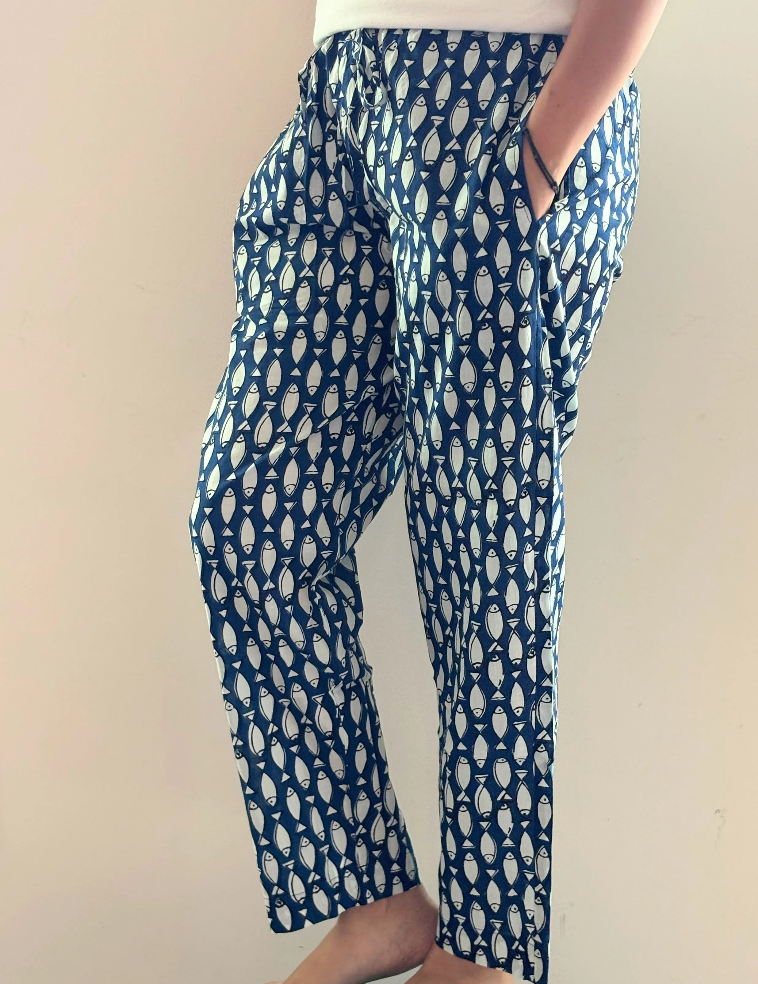 Cotton Pajama Pants Women - Midnight Swim