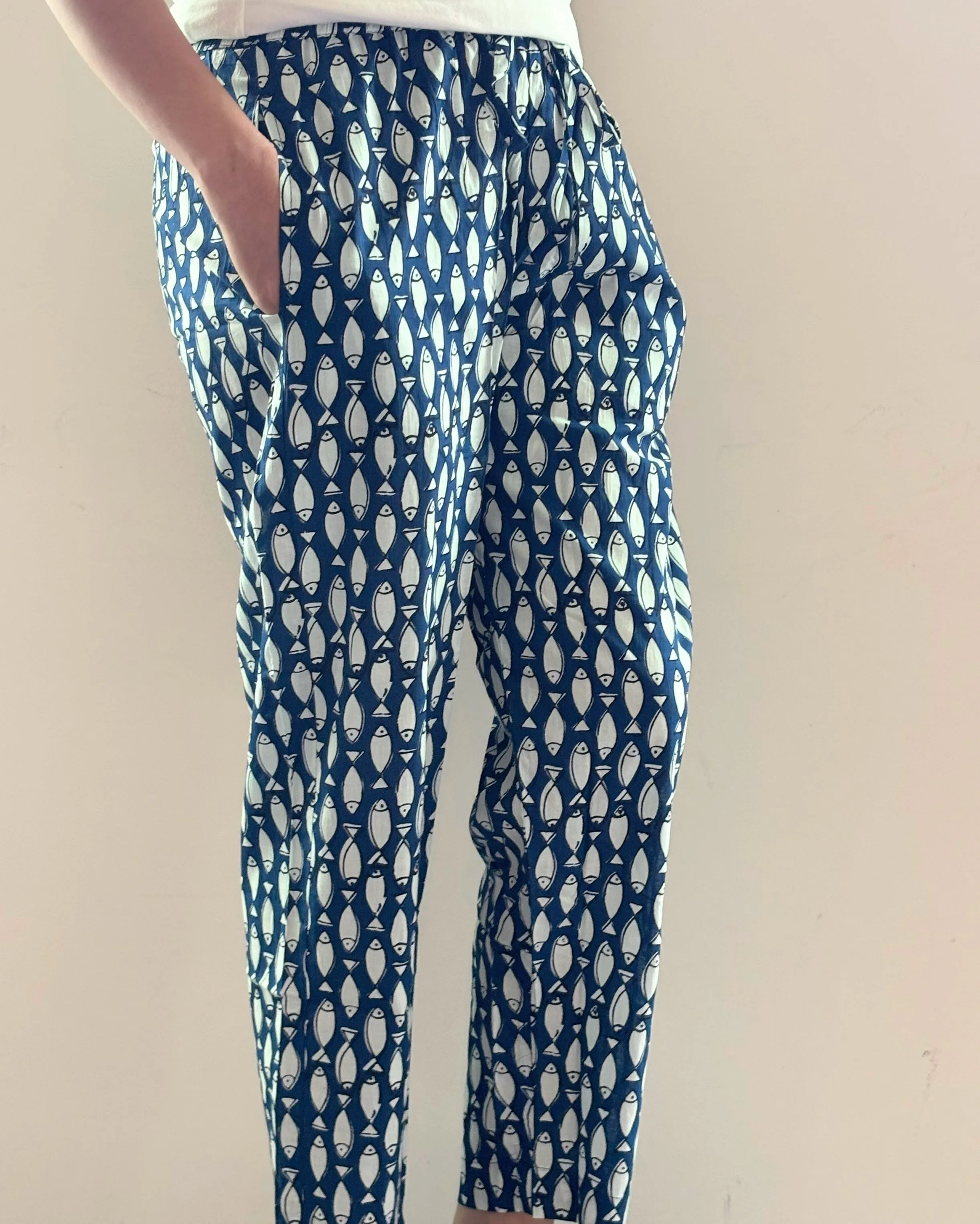 Cotton Pajama Pants Women - Midnight Swim
