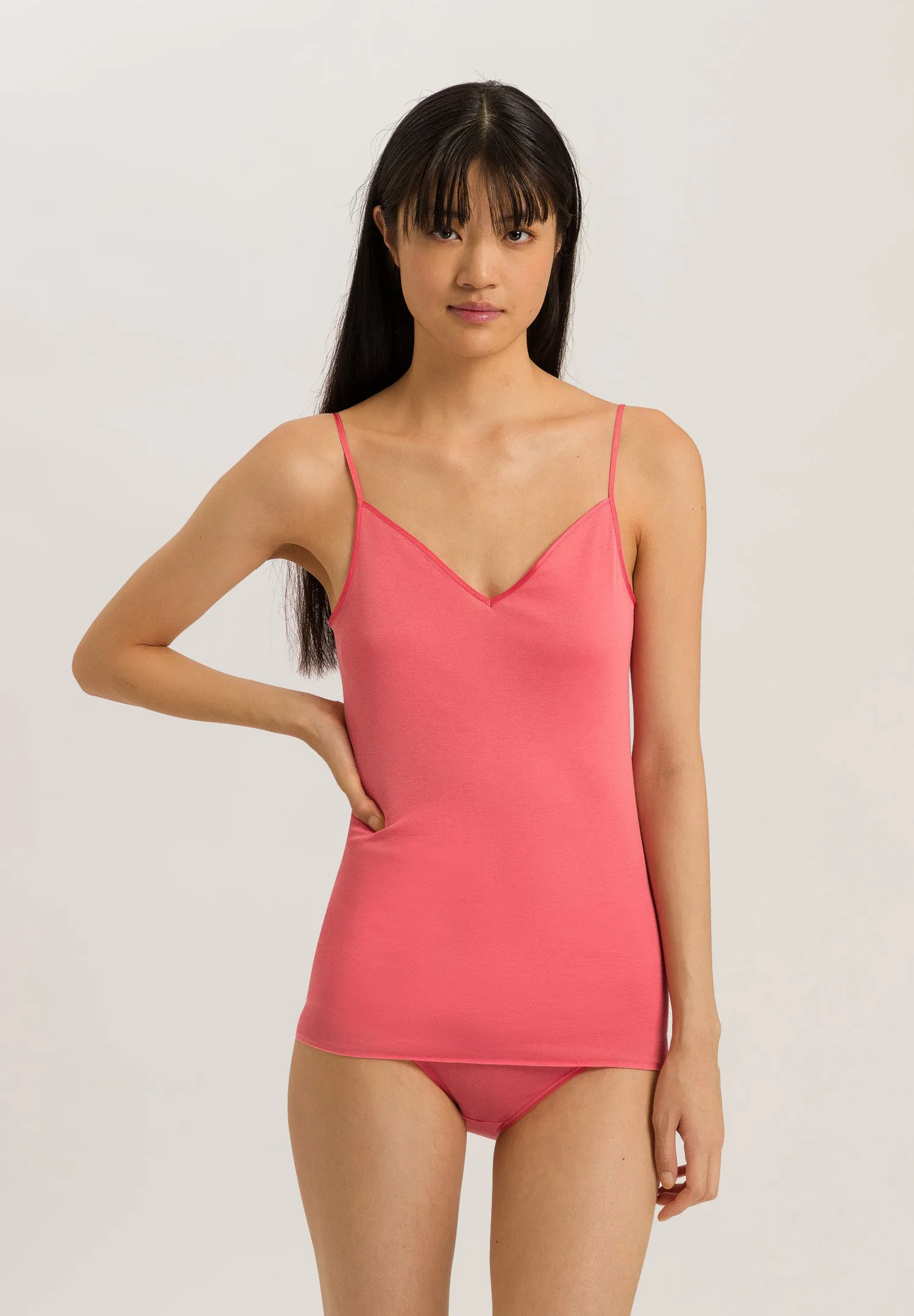 Cotton Seamless Cotton V-Neck Camisole | Porcelain Rose 71601-2309