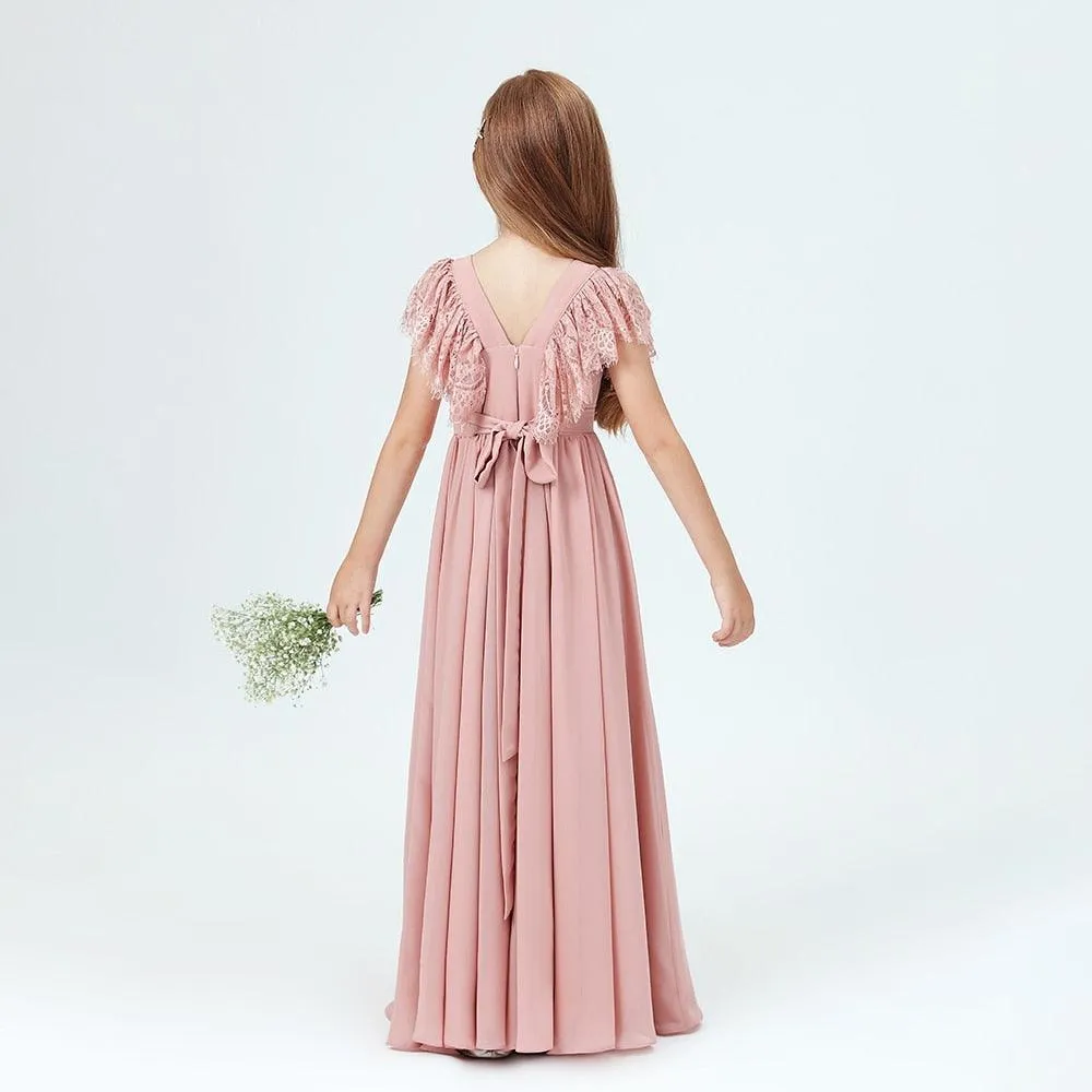 Elegant Prom Style Flower Girl Gown for Weddings & Parties