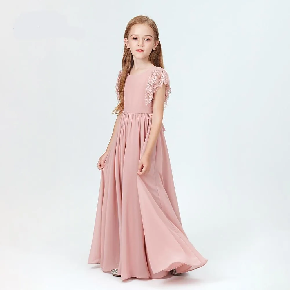 Elegant Prom Style Flower Girl Gown for Weddings & Parties