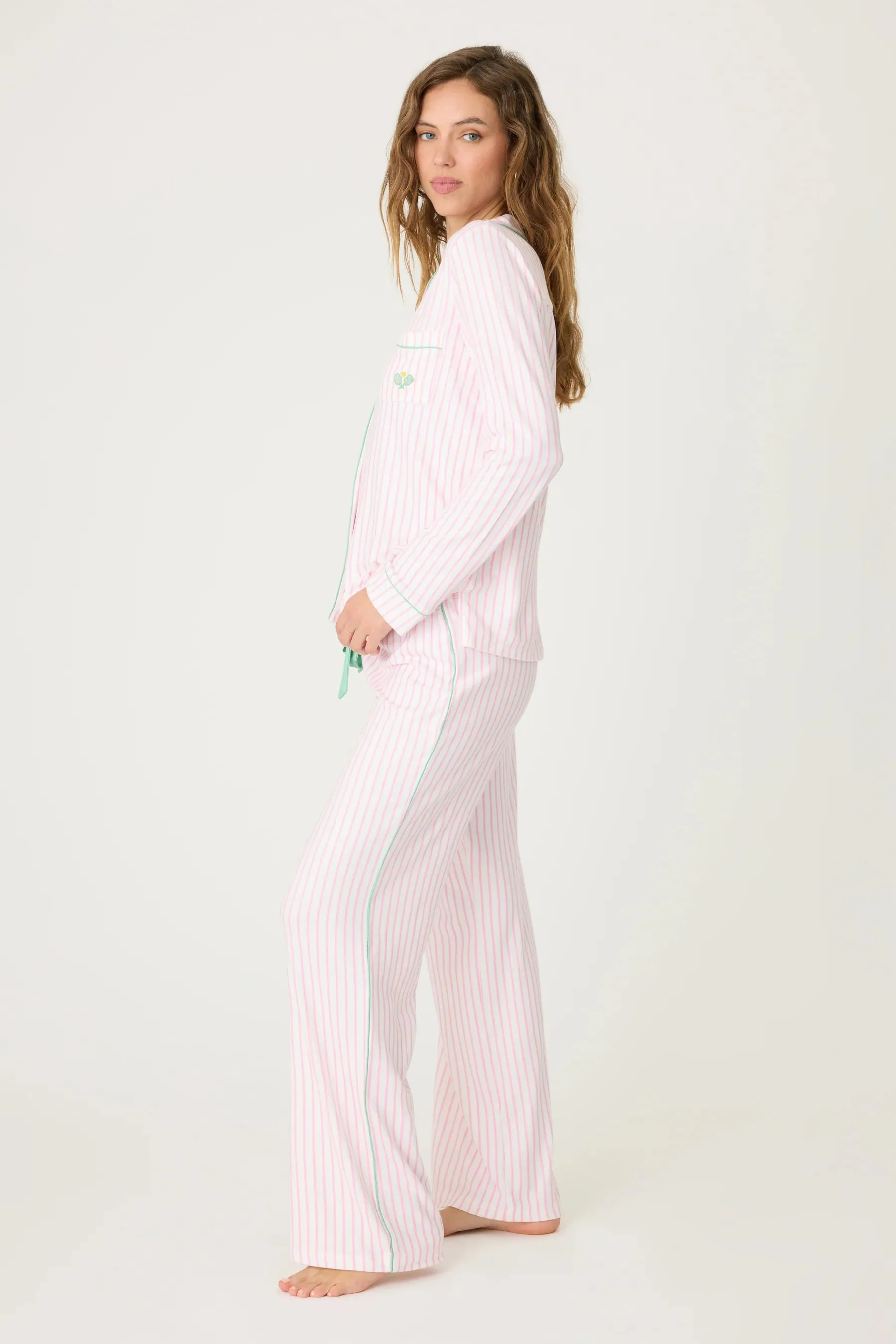 Happiest On The Court Striped PJ Set