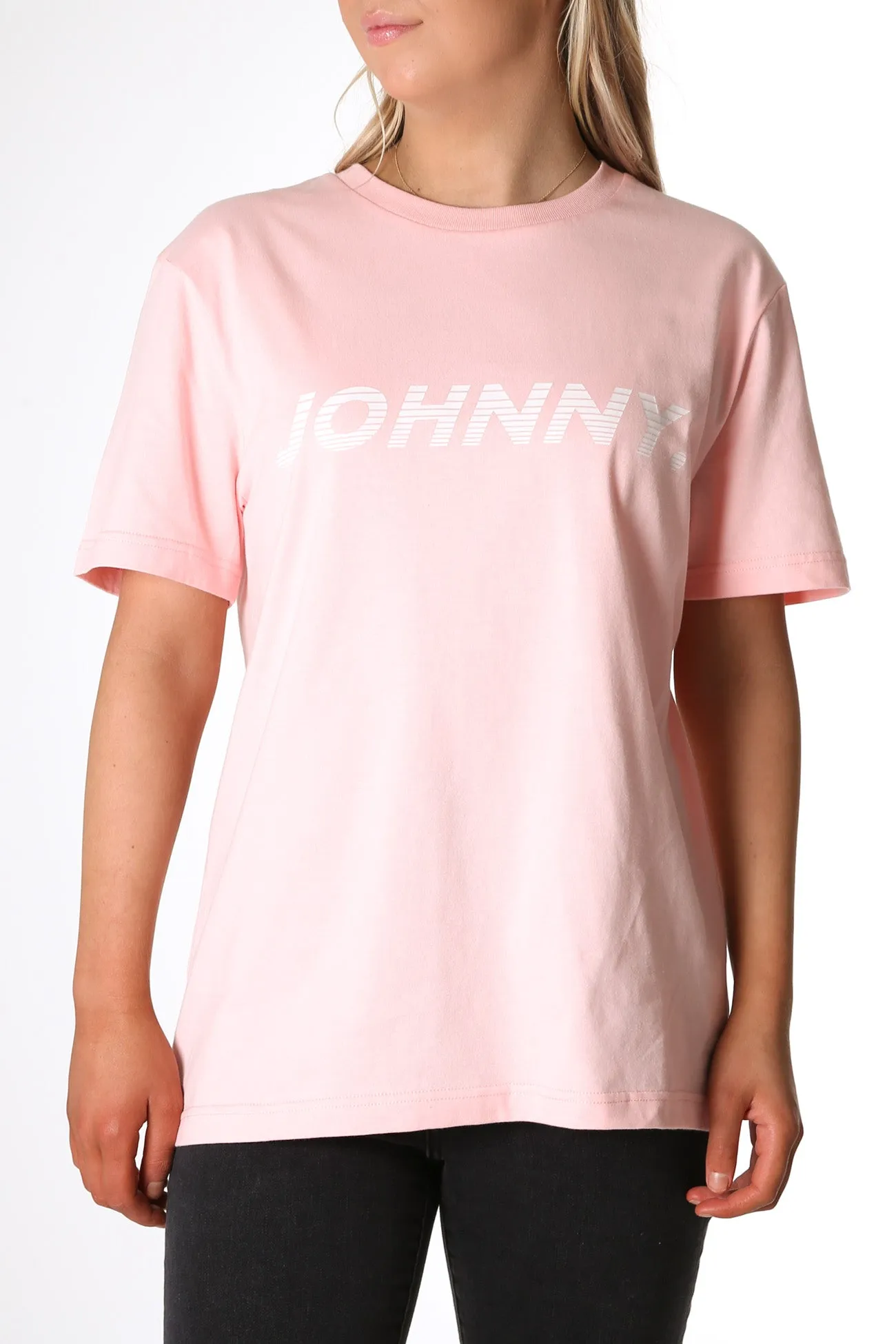 Johnny Rush Tee Pink White