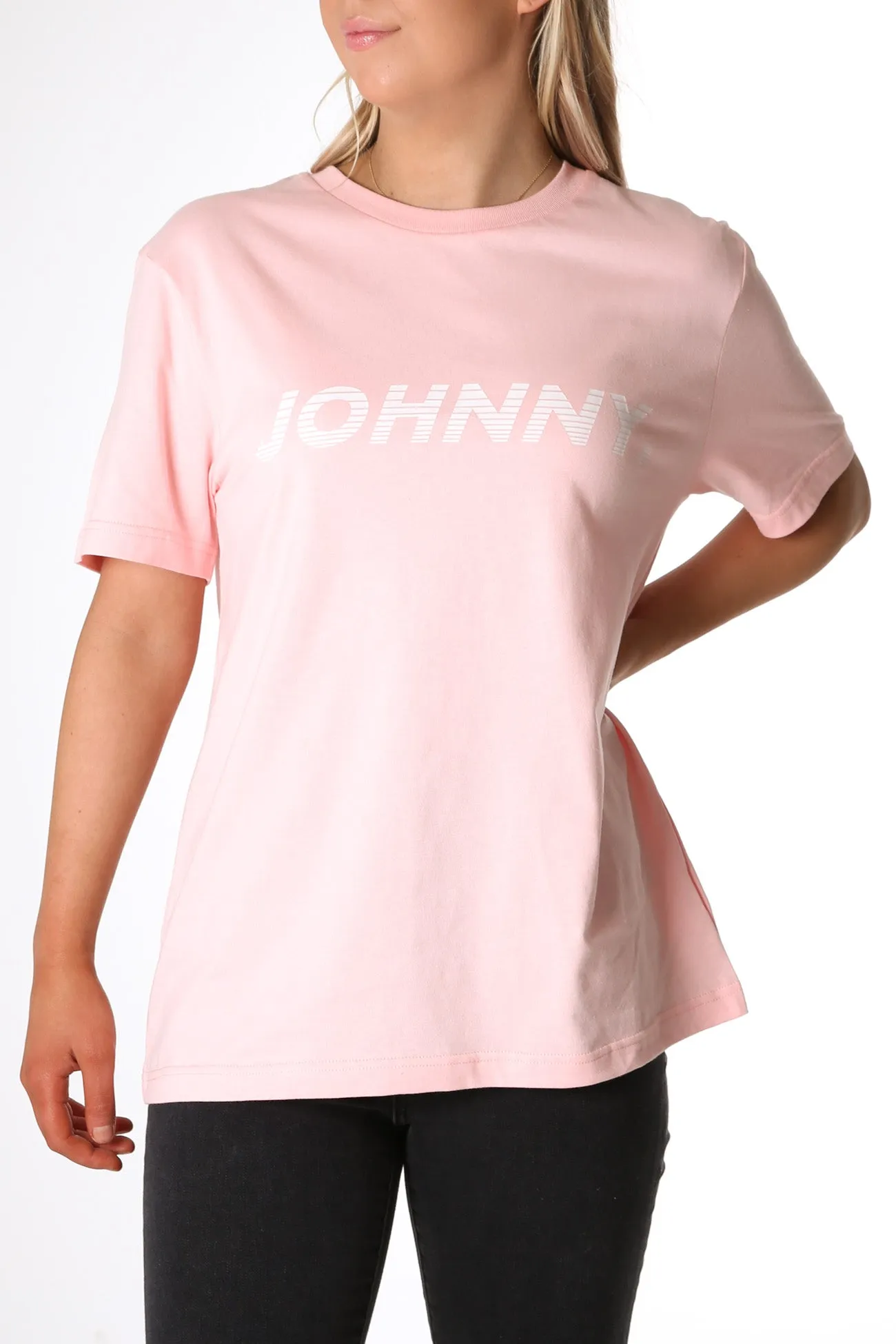 Johnny Rush Tee Pink White