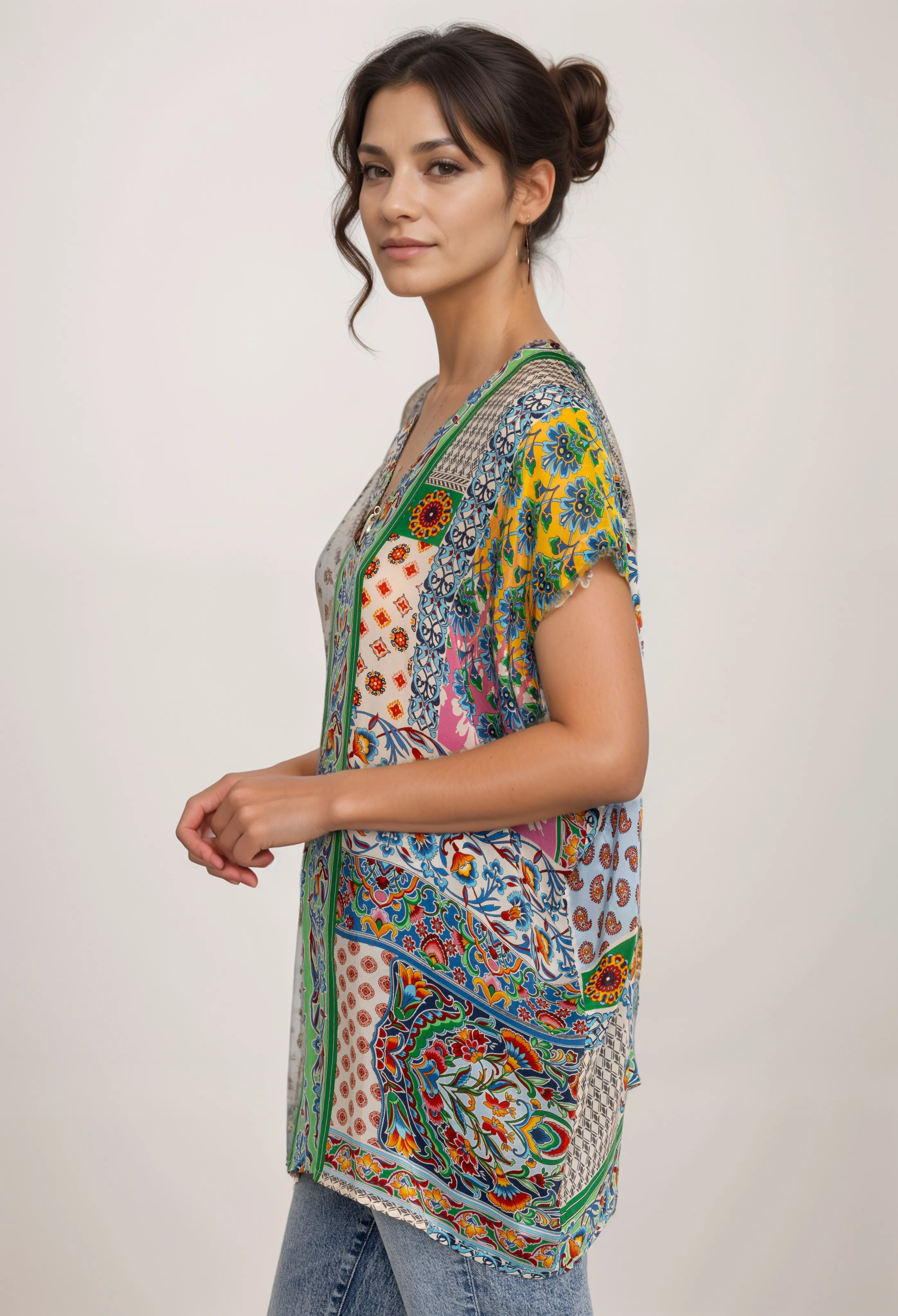 Johnny Was Diskana Alexandra Pullover Blouse C11724A Boho Chic