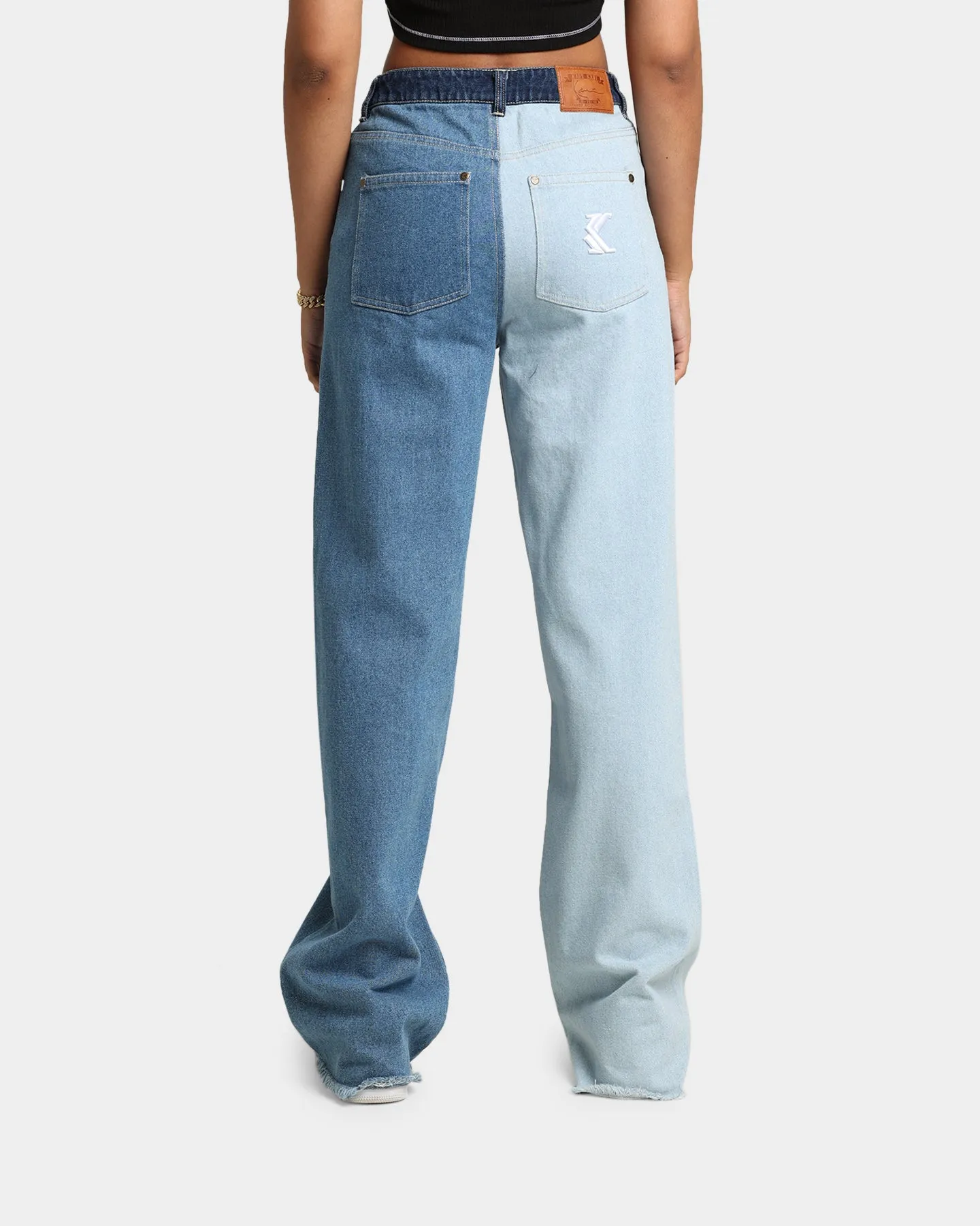 Karl Kani Women's OG Block Denim Wide Leg Pants Blue