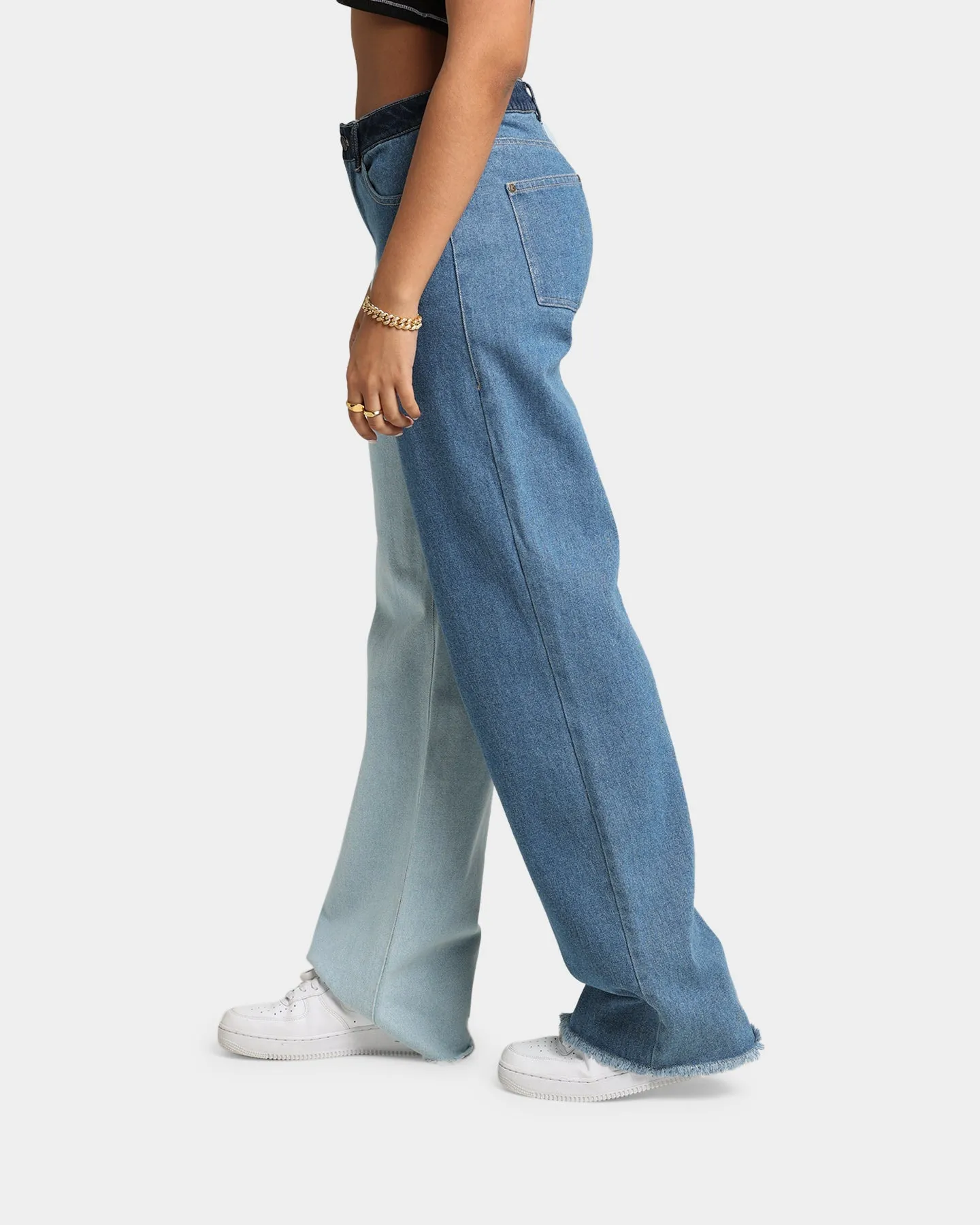 Karl Kani Women's OG Block Denim Wide Leg Pants Blue