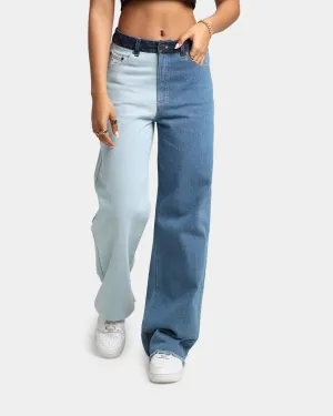 Karl Kani Women's OG Block Denim Wide Leg Pants Blue