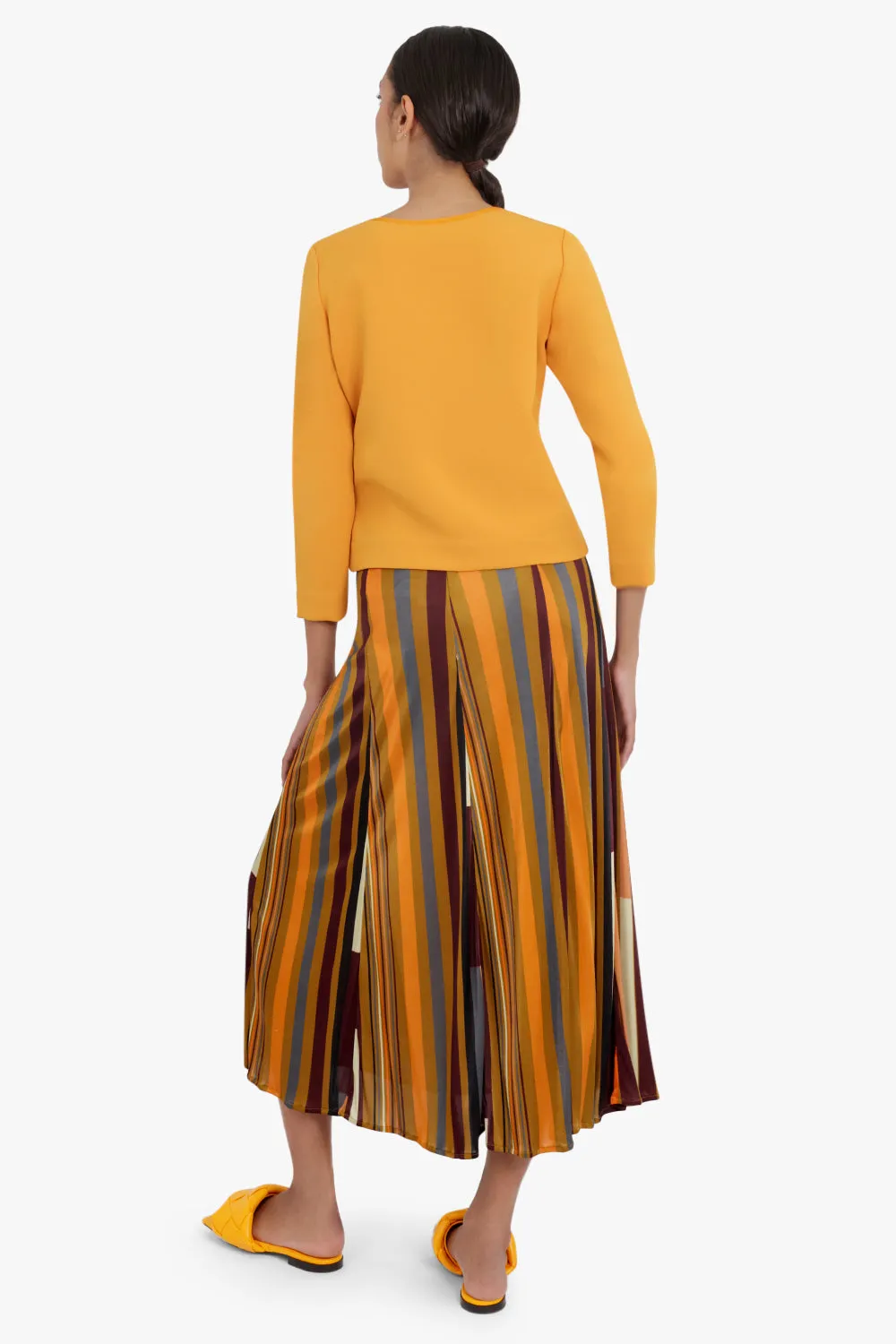 LATEICIA STRIPED SKIRT BROWN