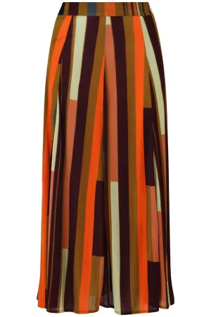 LATEICIA STRIPED SKIRT BROWN