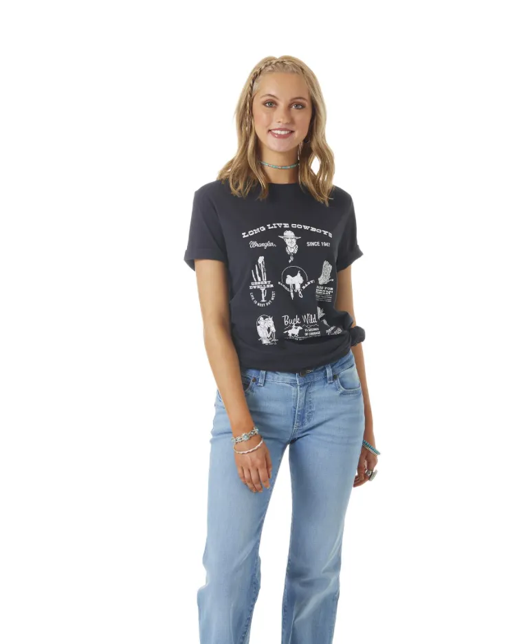 LWK596X - Wrangler Women's Retro Graphic Tee - Black
