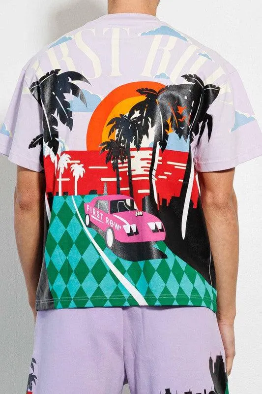 Mandatory Vacation Graphic Tee Lavender T-Shirt Mens