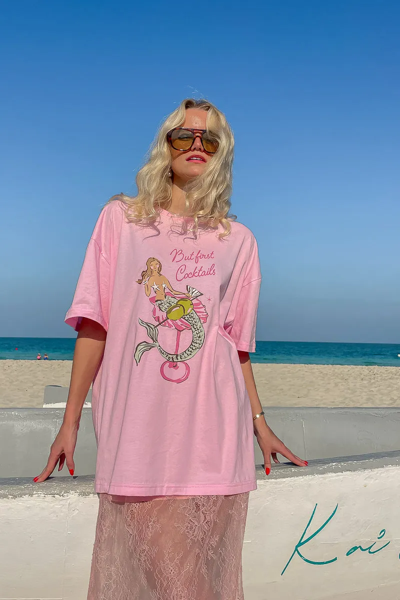 Mermaid Cocktail T-Shirt | Pink