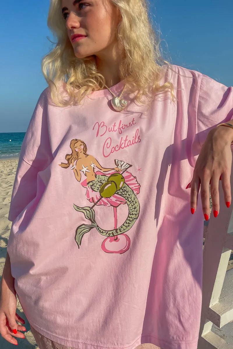 Mermaid Cocktail T-Shirt | Pink