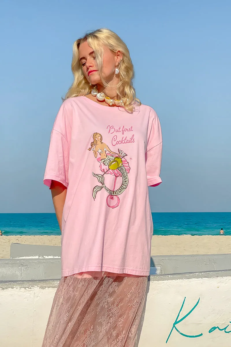 Mermaid Cocktail T-Shirt | Pink