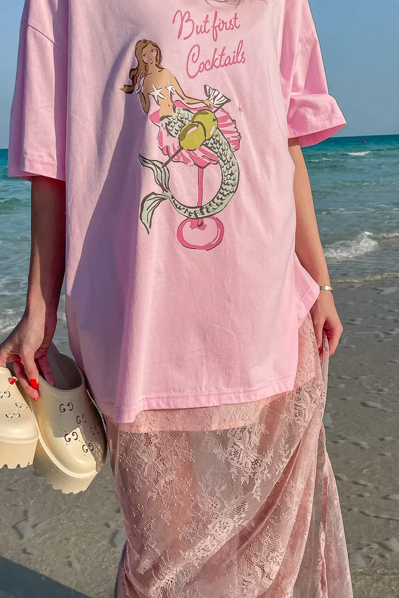 Mermaid Cocktail T-Shirt | Pink