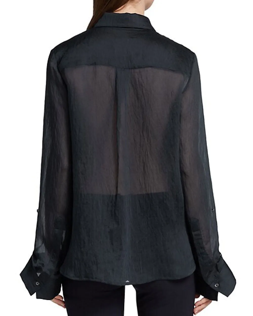 Midnight Boyfriend Hammered Silk Blouse