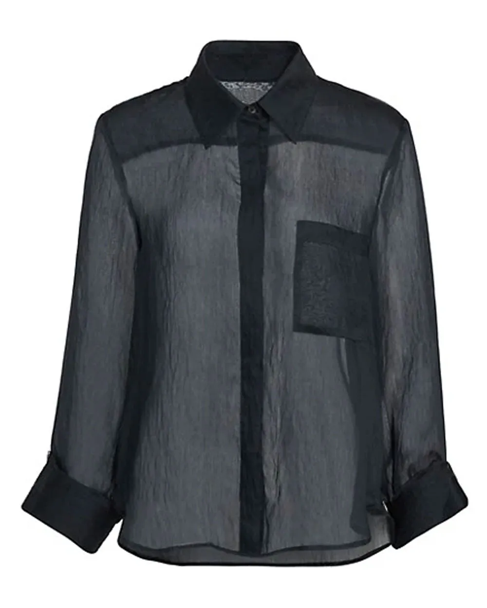 Midnight Boyfriend Hammered Silk Blouse