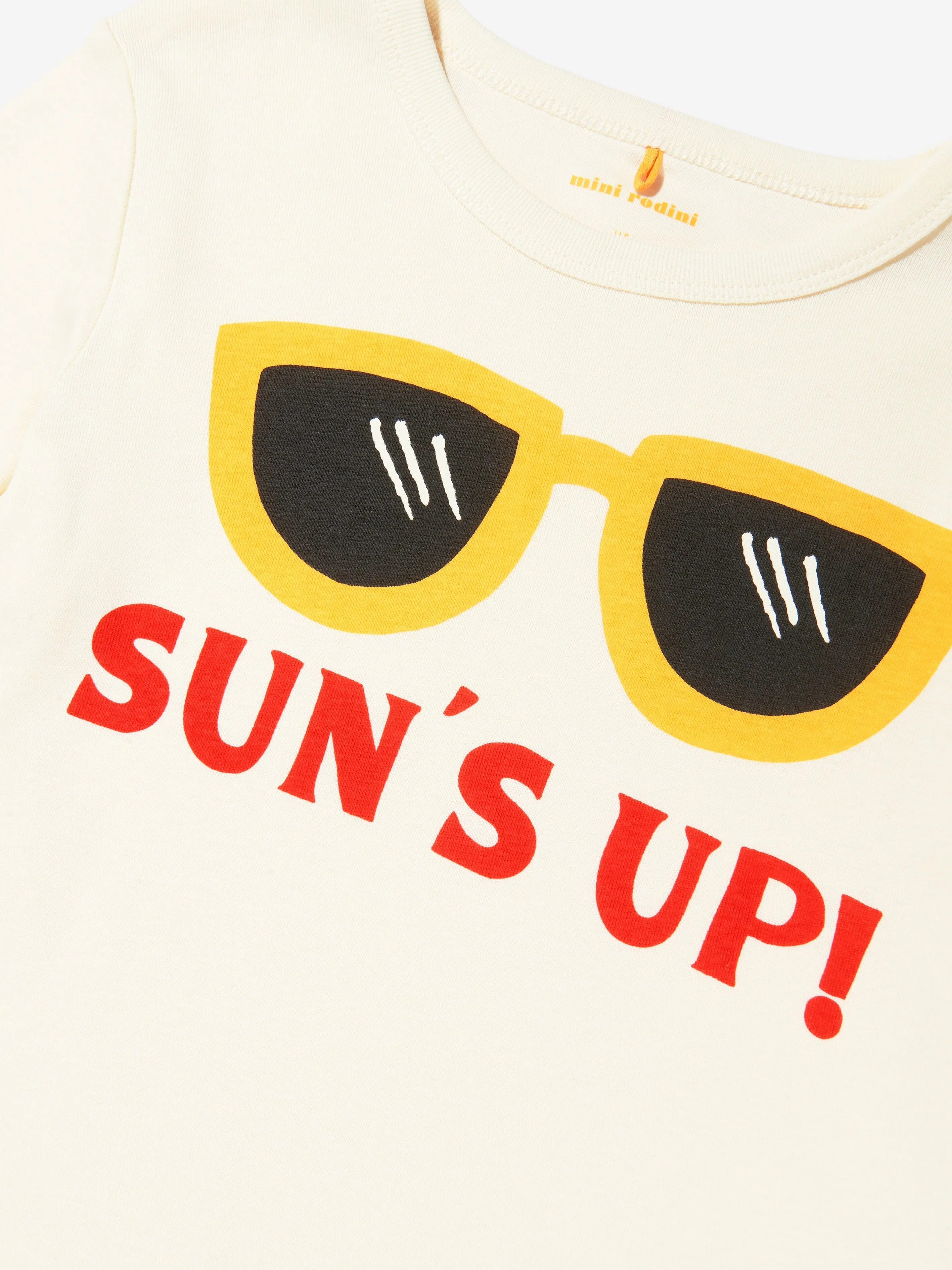 Mini Rodini Kids Organic Cotton Sun's Up T-Shirt In White