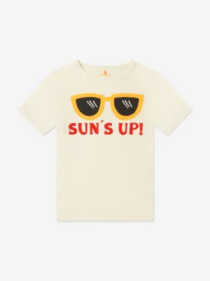 Mini Rodini Kids Organic Cotton Sun's Up T-Shirt In White