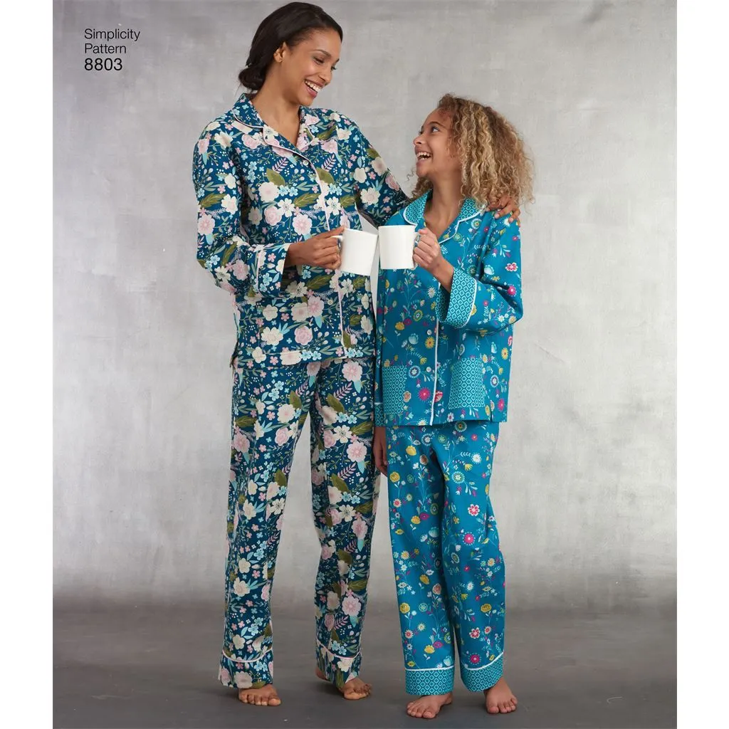 Pattern S8803 Girls  and Misses Set of Lounge Pants and Shirt