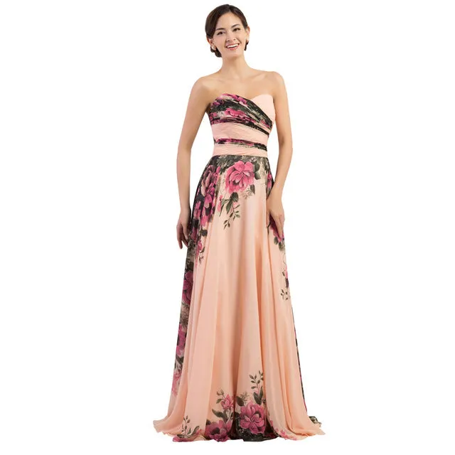 Print Chiffon Evening Dress