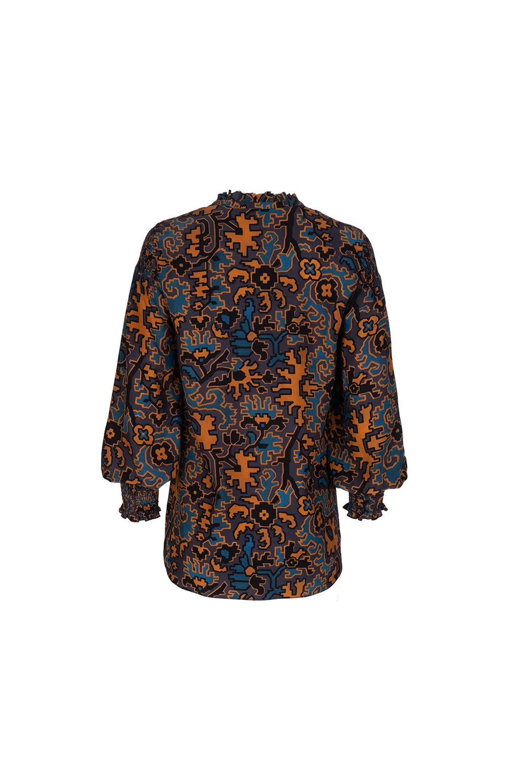Saffron Blouse - Navy Bohemian