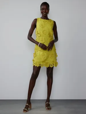 Sleeveless Floral Crochet Shift Dress