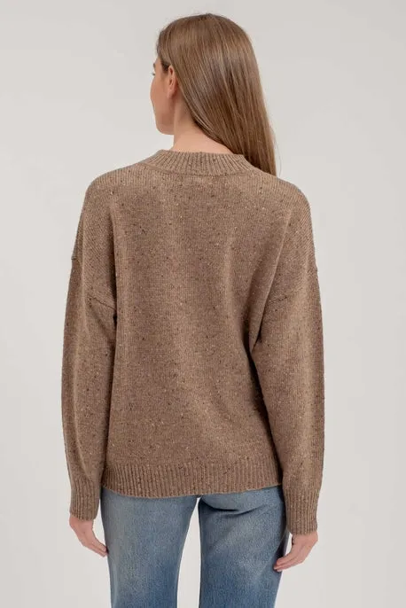 Speckle Mock Neck Sweater