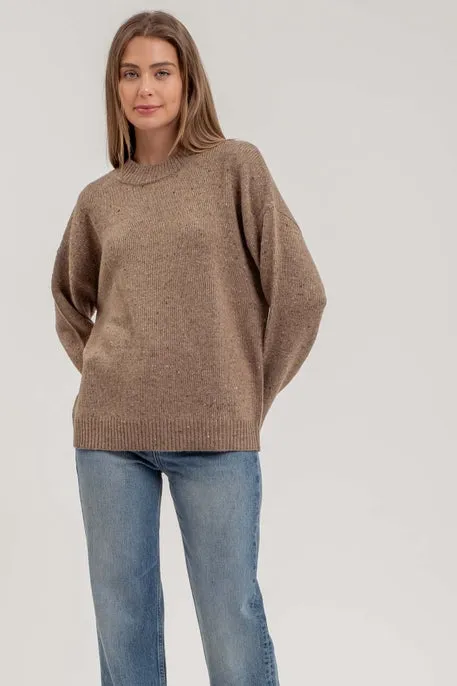 Speckle Mock Neck Sweater