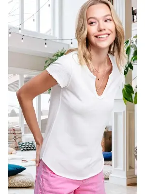 Textured Terry Short Sleeve Top