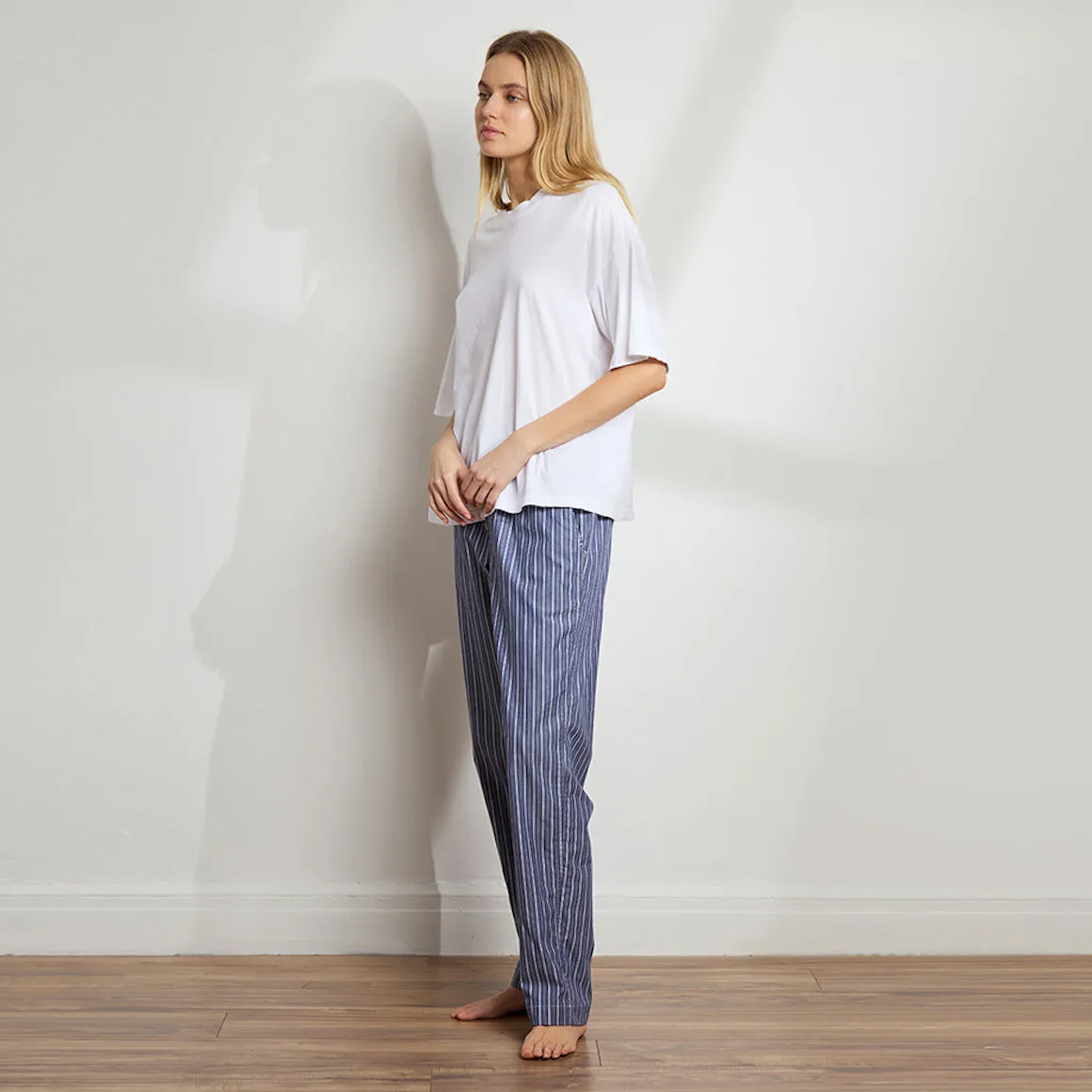 Unisex Striped Cotton Boyfriend Pant